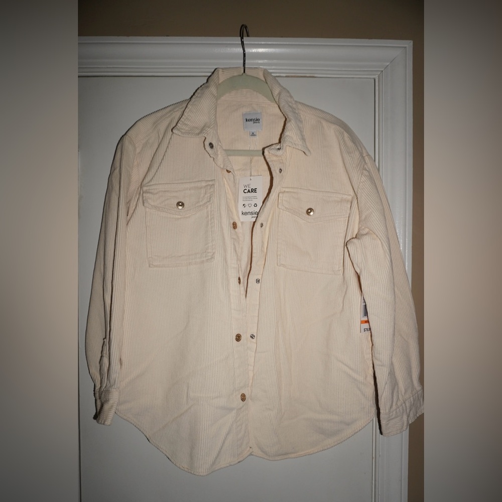 NWT KENSIE Cream Corduroy Jacket. S